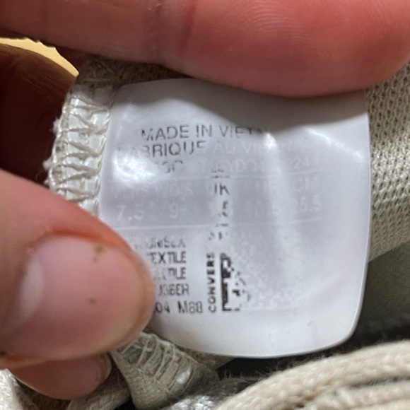 Distressed Converse High-Top Sneakers in Cream - Picture 6 of 8